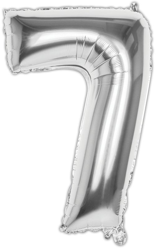 BALLOONS,Number 7 Silver 34