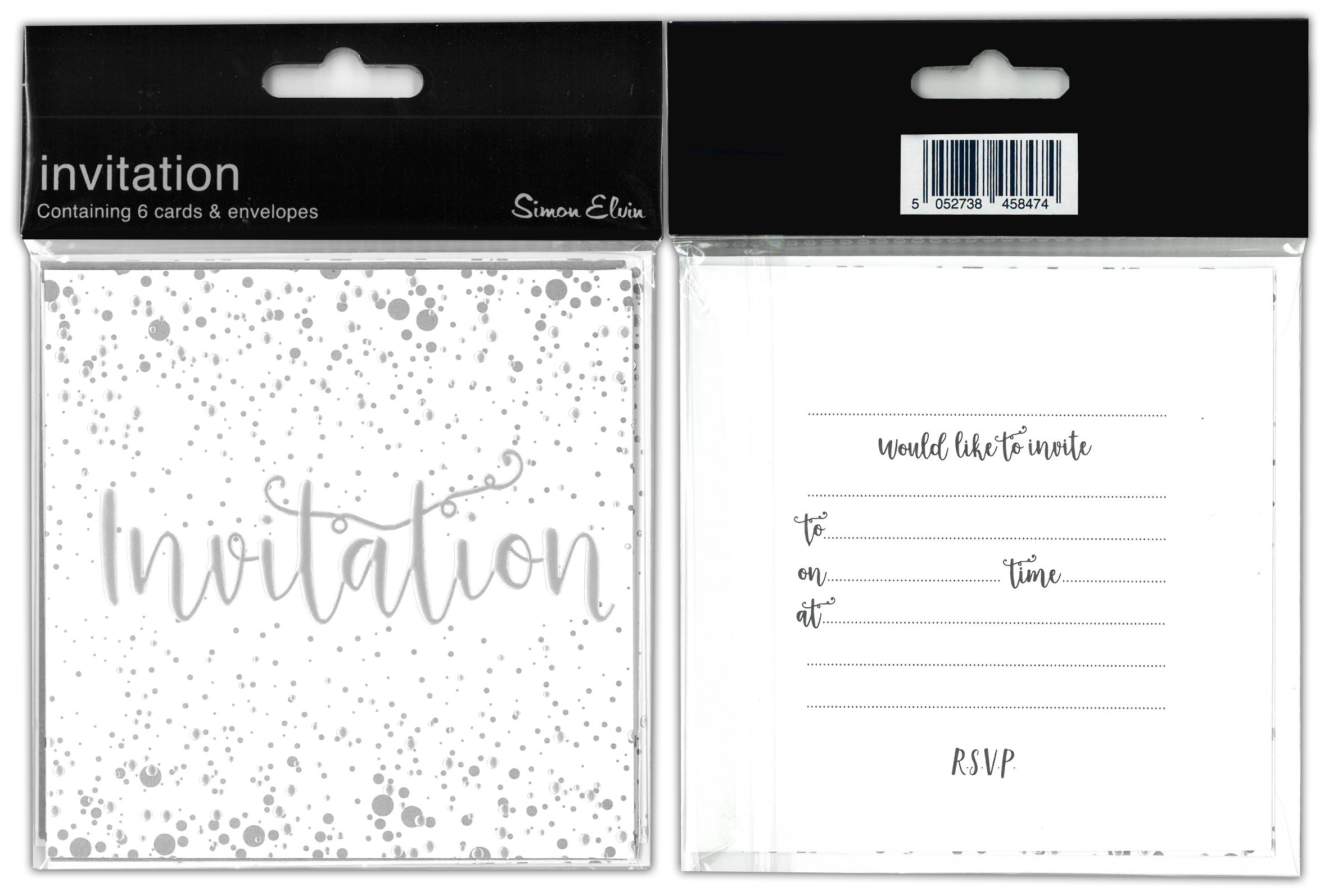 INVITE CARD,Open Silver Foil 6`s [Packs Only]