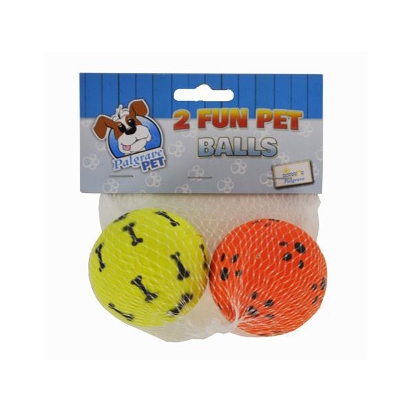 DOG BALLS,2`s,Neon,5.5cm H/pk [Packs Only]