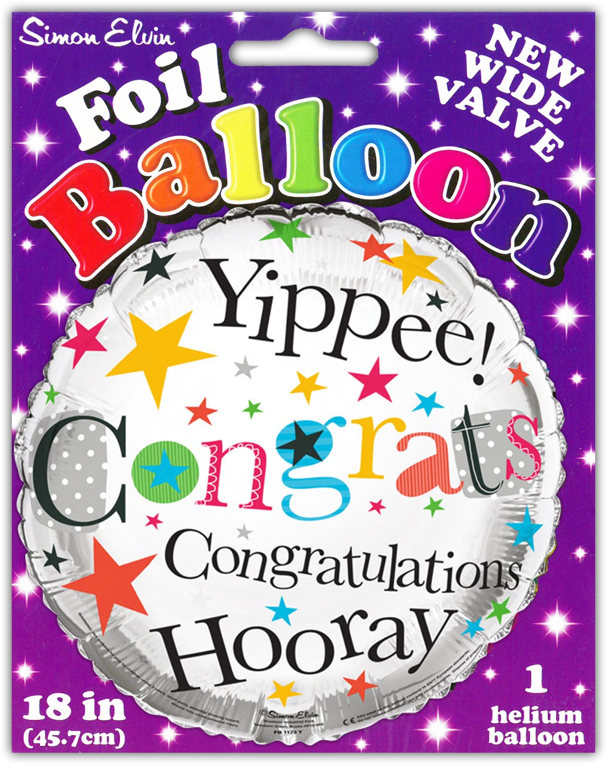 BALLOONS,Congratulations Helium Foil [Packs Only]