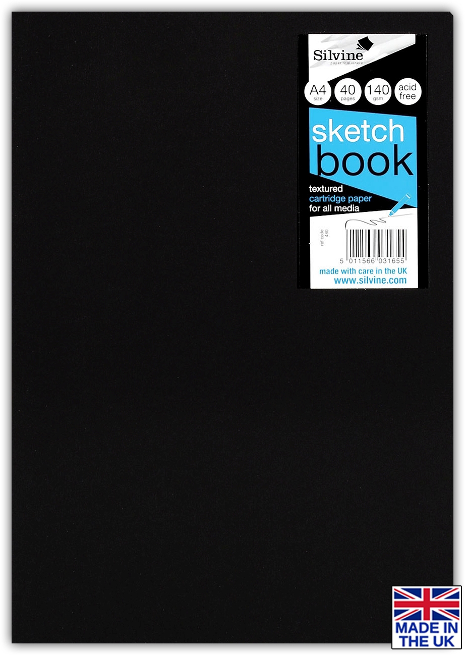 FIELD SKETCH BOOK,A4 40pg 140gsm Cartridge Paper,Silvine [Splittable]