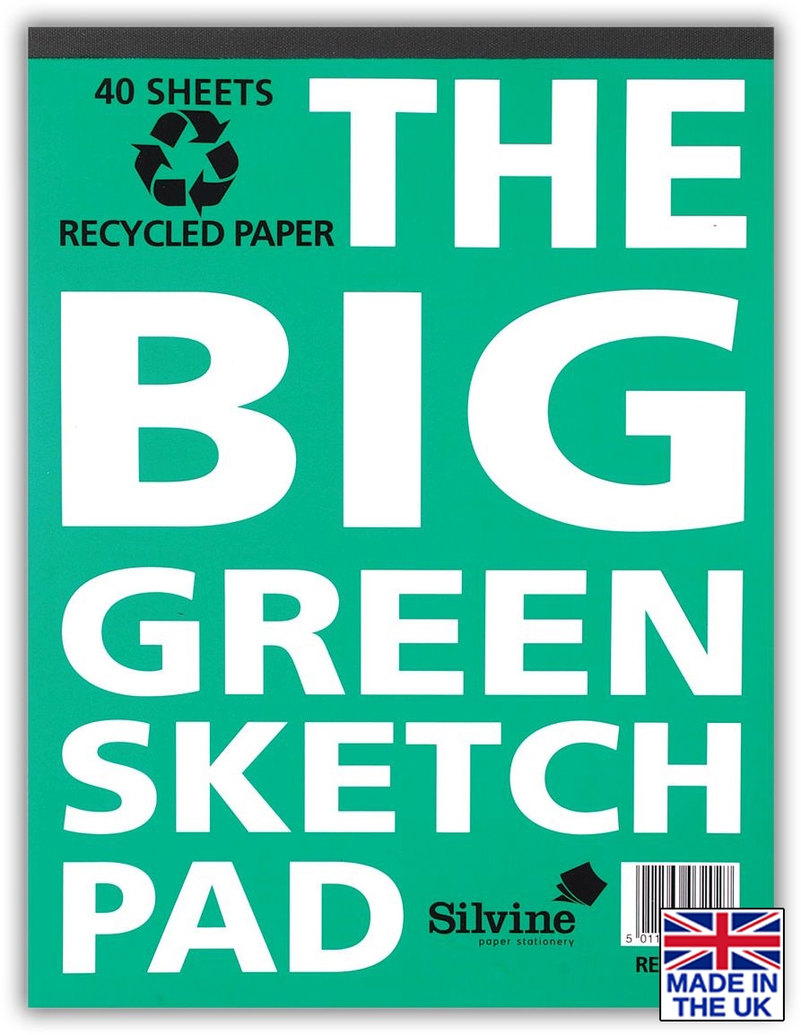 SKETCH BOOK, The Big Green, Recycled 237x312mm 40 Sheets. [Splittable]