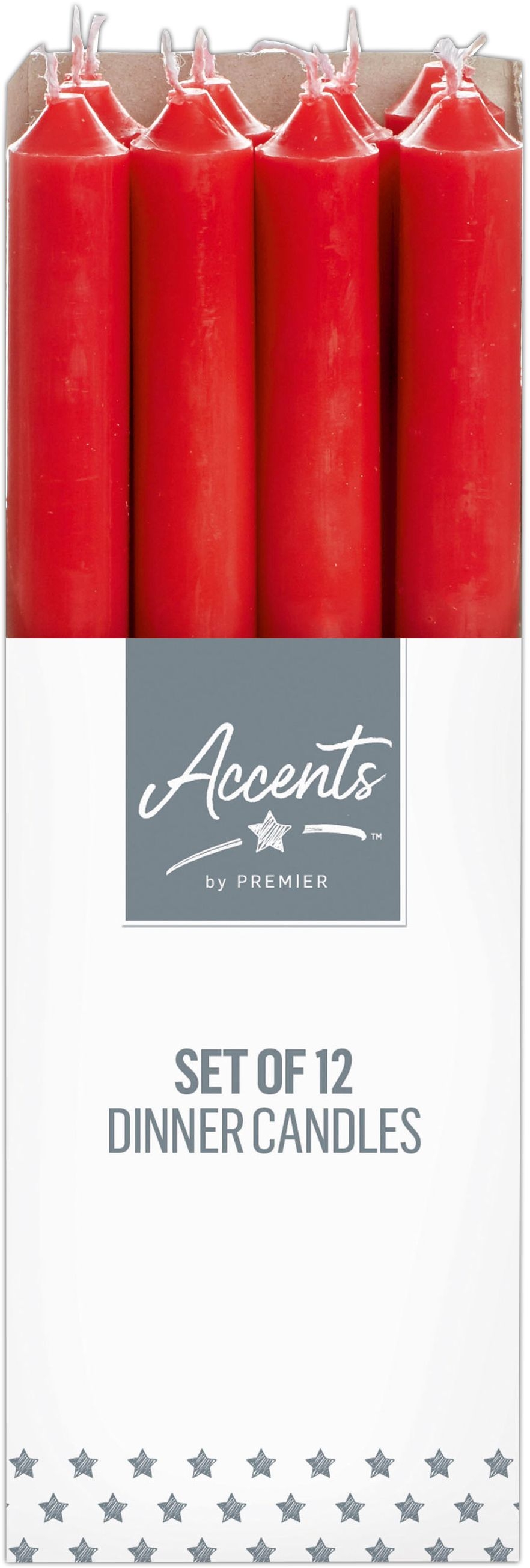 CANDLE,Dinner Red 25cm CDU [Packs Only]