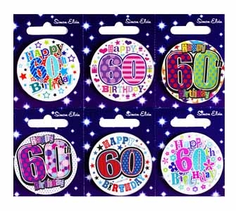 BADGE,AGE 60 Small 54mm [Packs Only]