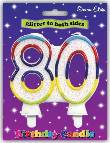 CAKE CANDLE,Age 80 [Packs Only]