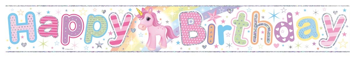 BANNER,Happy Birthday Unicorn Juvenile [Packs Only]