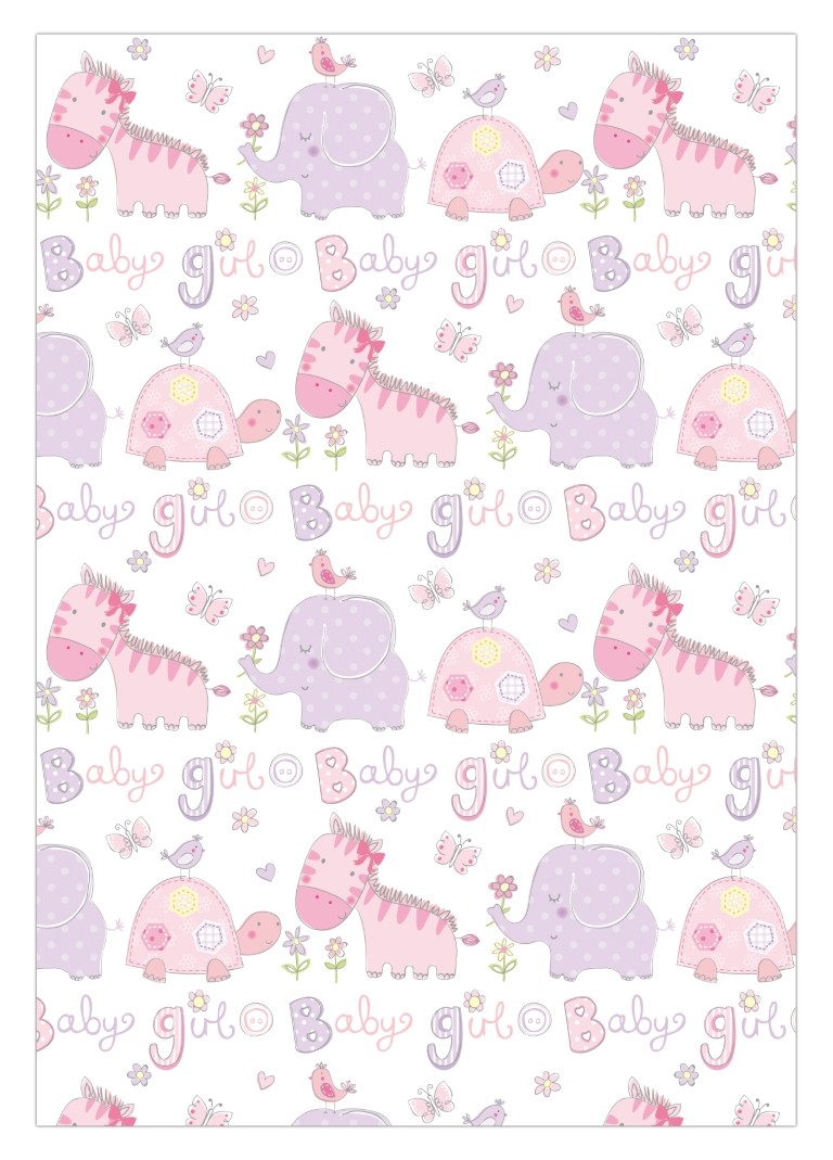 GIFT WRAP,Baby Girl Elephants [Packs Only]