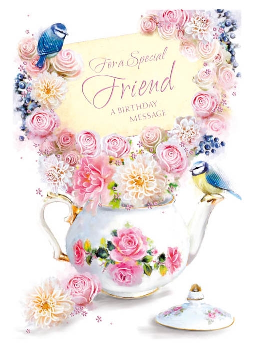 FRIEND CARDS,6`s Floral Teapot