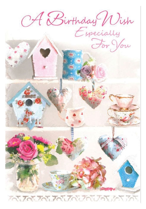 BIRTHDAY CARDS,6`s Bird Houses & Floral