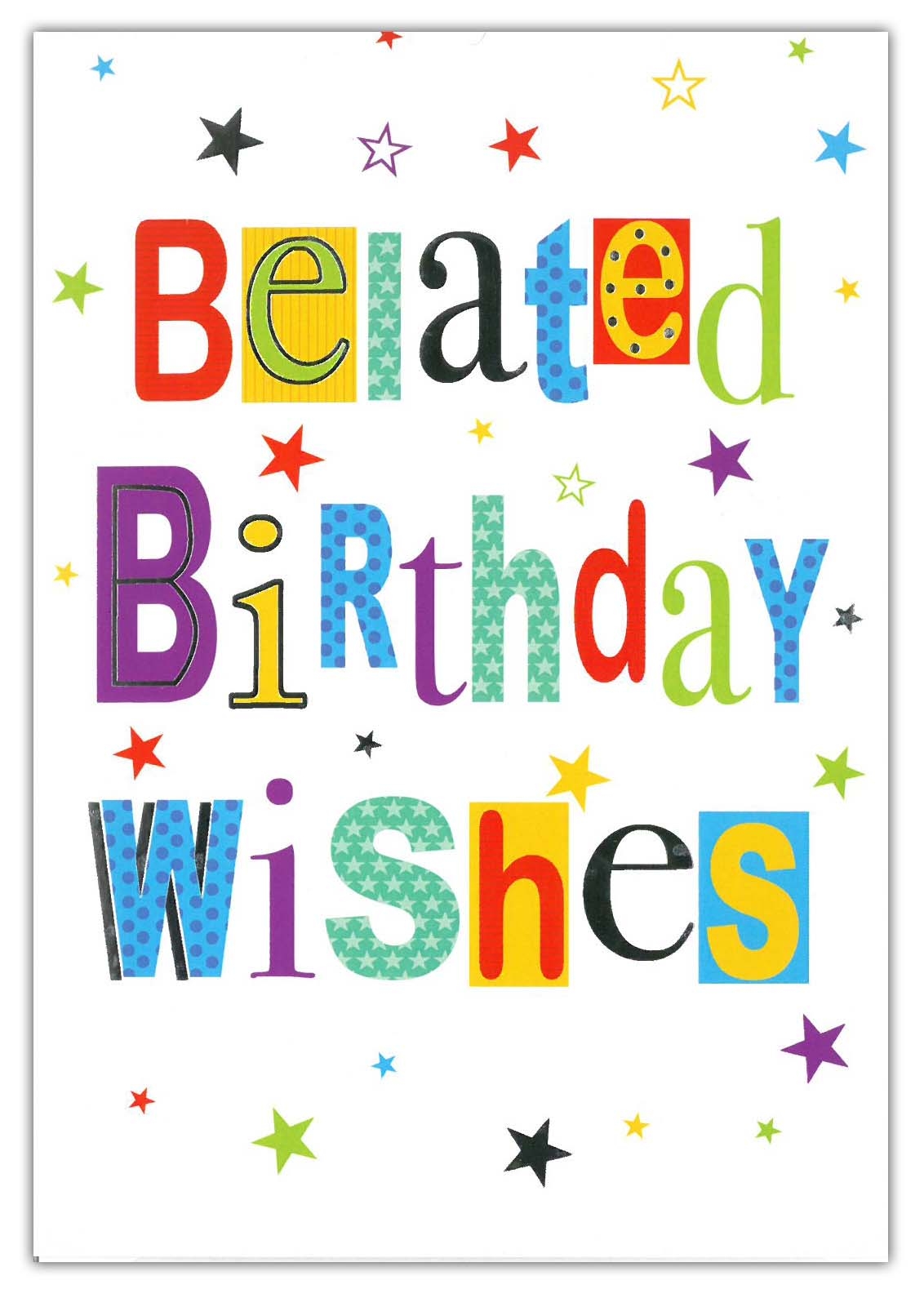 BELATED CARDS,6`s Stars Text