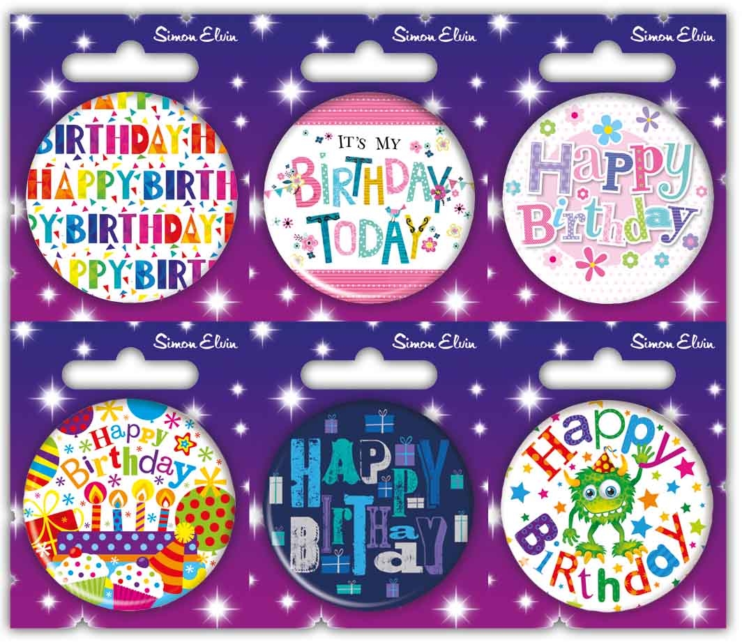 BADGE,Happy Birthday Small 54mm [Packs Only]