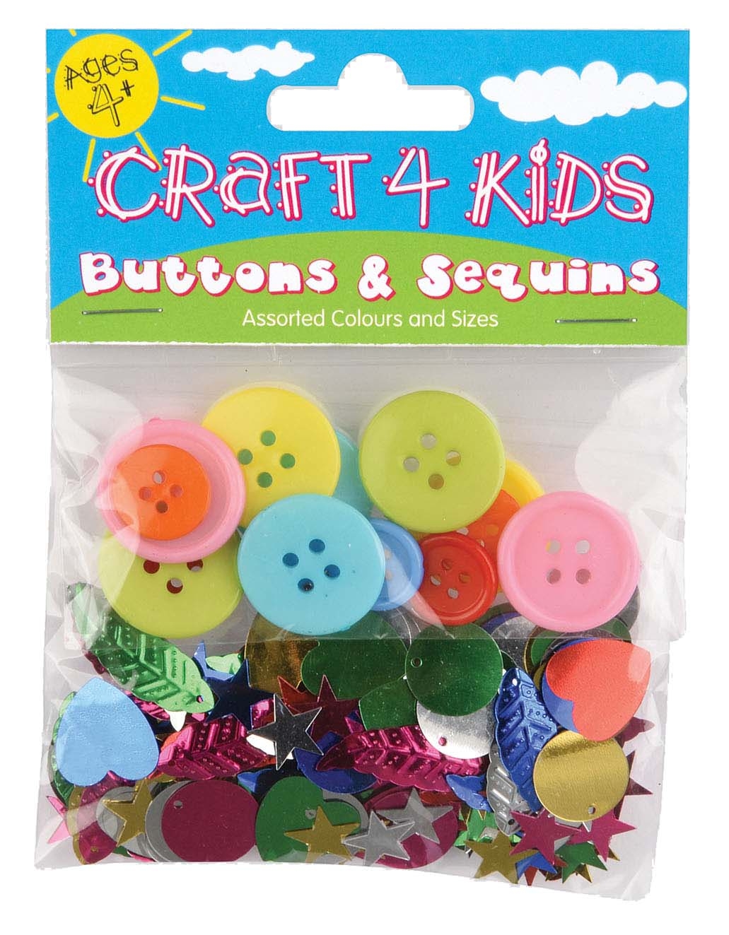 CRAFT 4 KIDS,Buttons & Sequins H/pk CK06 [Splittable]