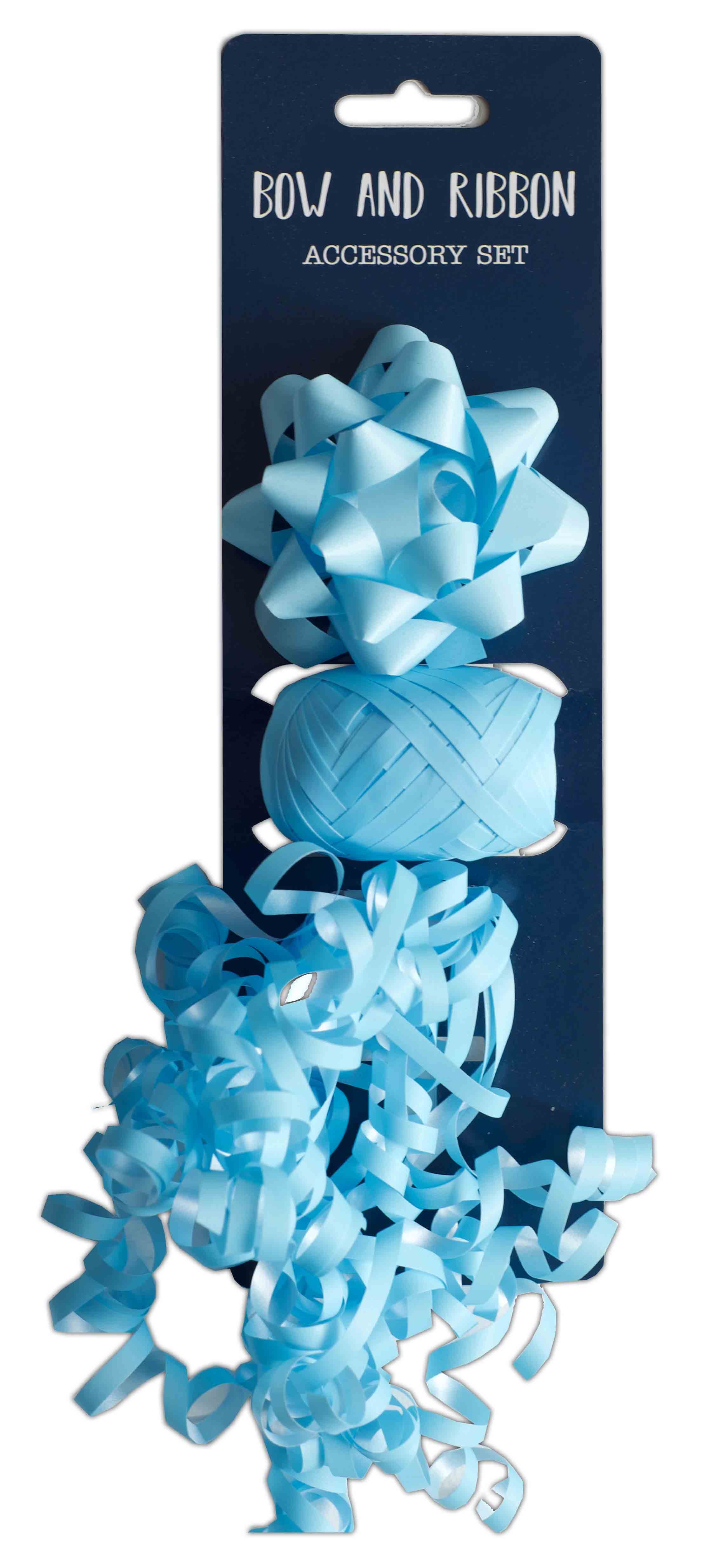 RIBBON & BOW SET,Light Blue (3 Piece) [Packs Only]