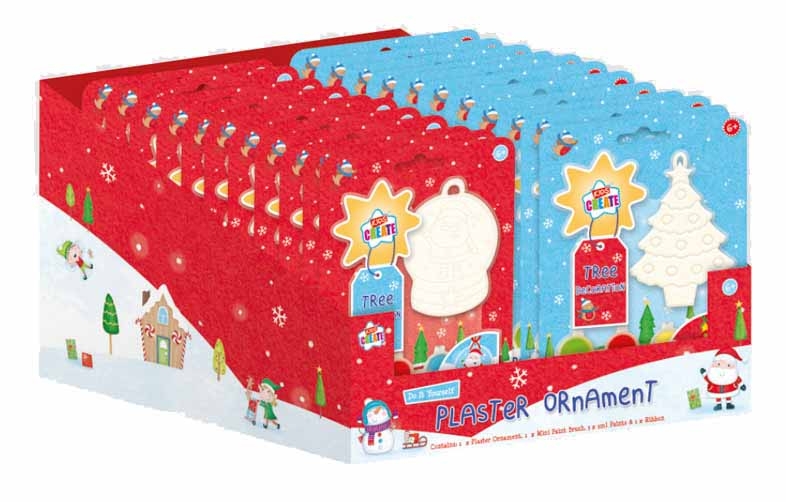 PAINT YOUR OWN,Ornament Plaster 2 Assorted H/pk [Splittable]