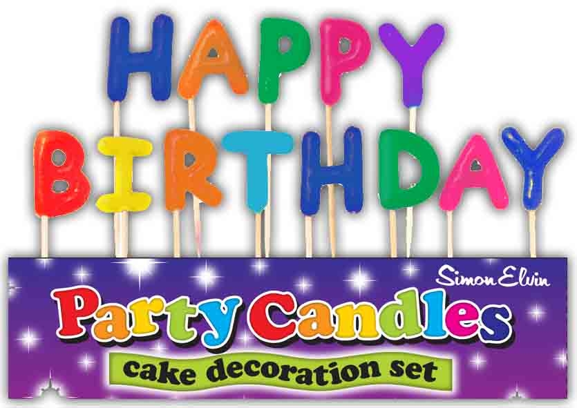 CAKE CANDLES,Happy Birthday H/pk [Packs Only]