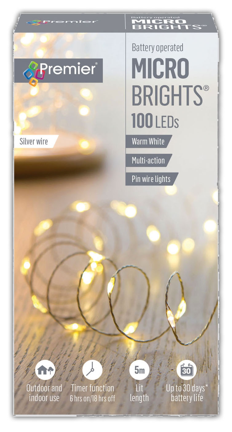 LIGHTS,LED Microbright Warm White 100`s Battery Operated [Splittable]