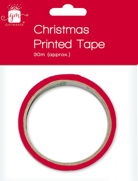 XMAS TAPE, Printed 25mmx30m H/pk [Packs Only]