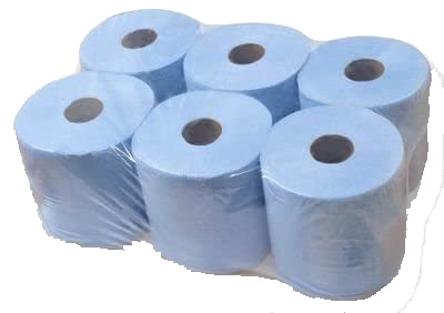BLUE ROLL, PAPER TOWEL 2 Ply Centrefeed 190mm x 150m [Packs Only]