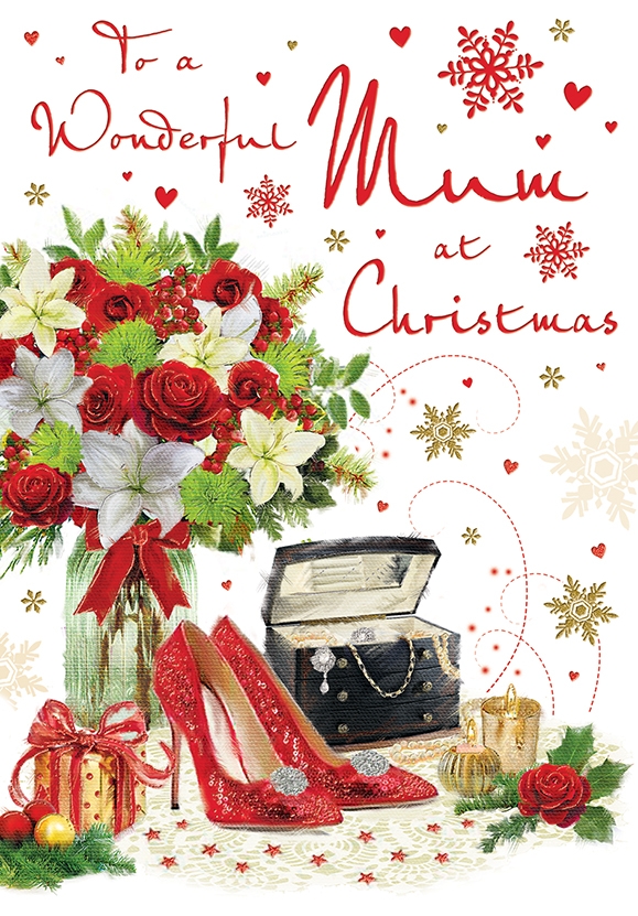 XMAS CARDS,Mum 6`s Flowers & Shoes