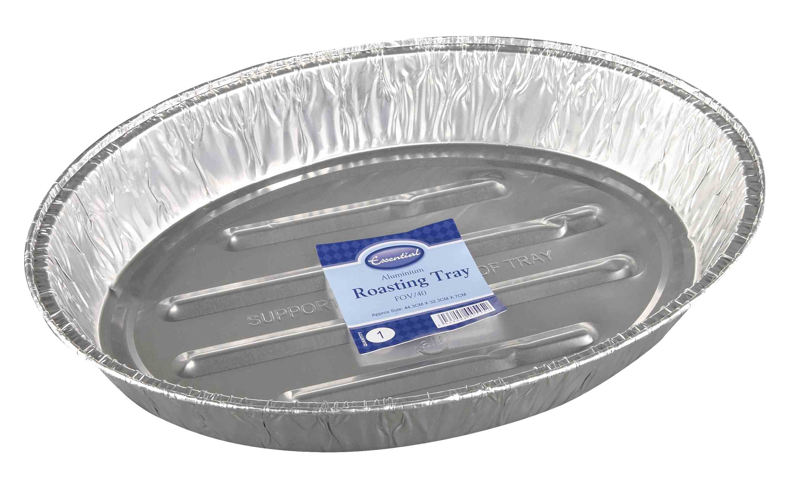 ROASTING TRAY, FOIL, OVAL Large, 443x323x70mm (Was 2.99) [Packs Only]