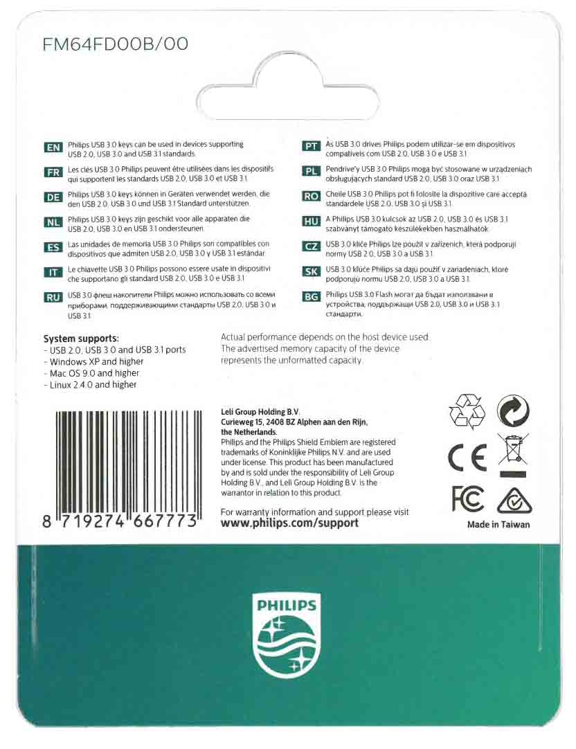 USB 3.0 FLASH DRIVE 64GB Super Speed,Vivid Philips I/cd
