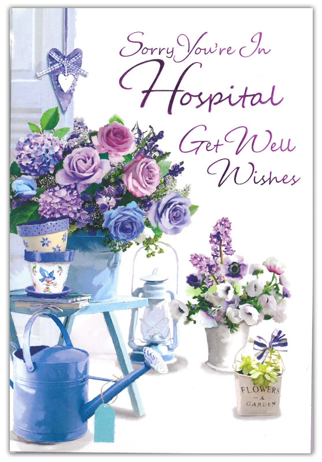 HOSPITAL GET WELL CARDS,6`s Floral Vases (Was ú0.87)