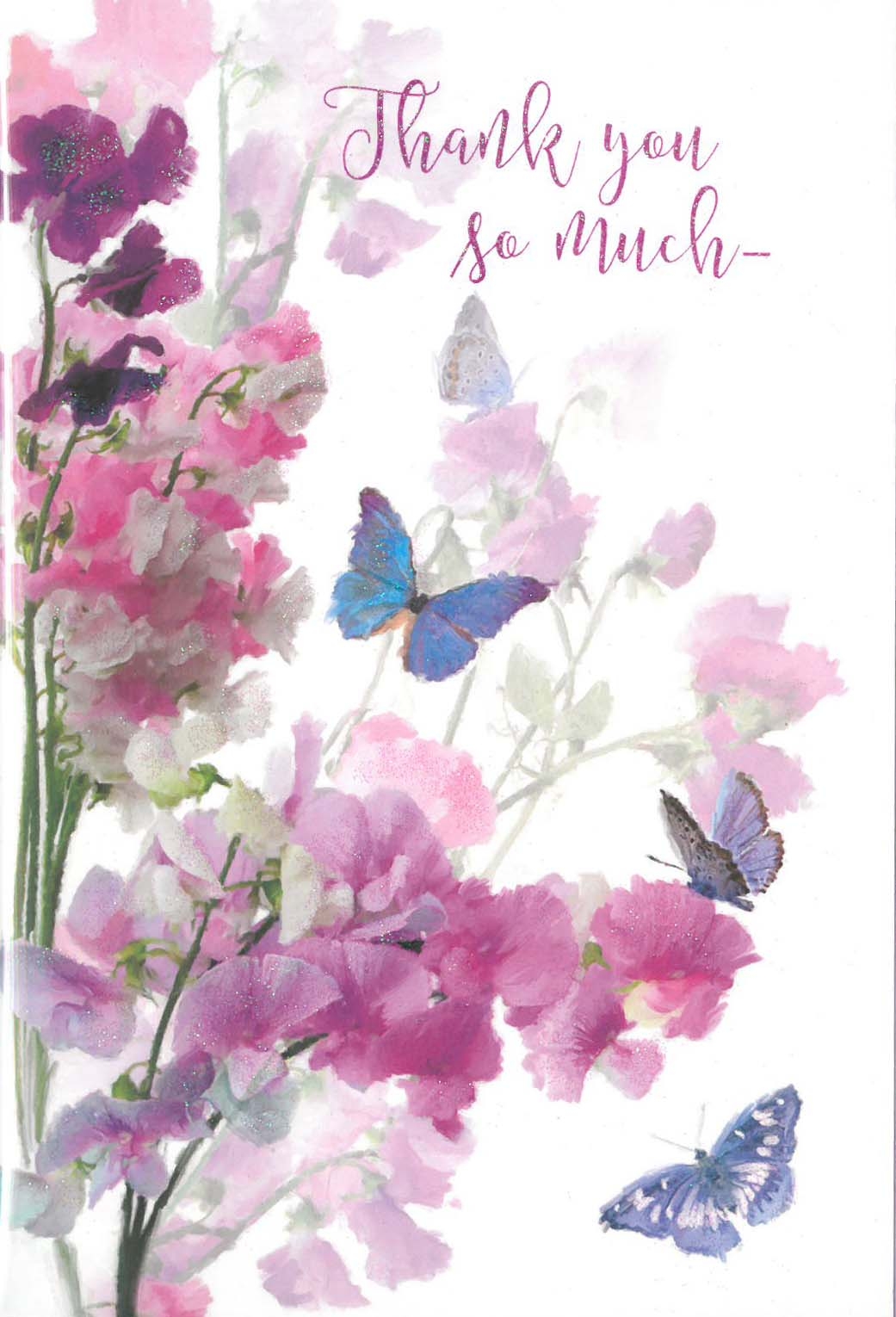 THANK YOU CARDS,6`s Floral Butterflies (was ú0.87)