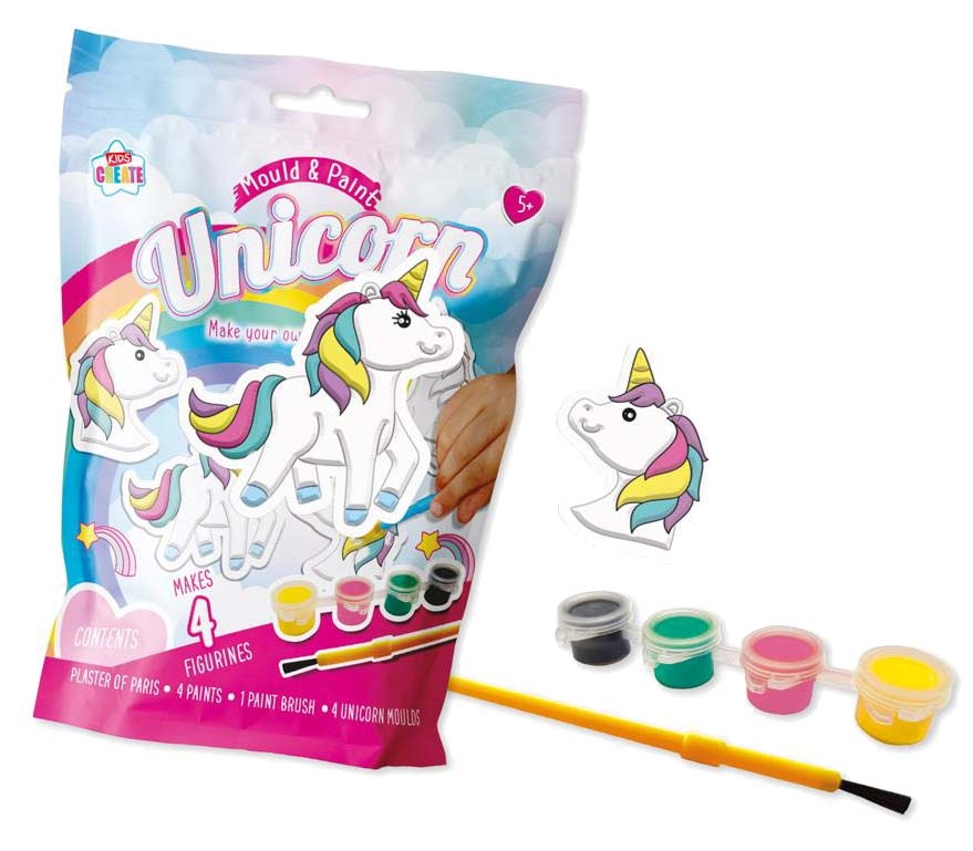 UNICORN, Mould & Paint, Make Your Own Figurines, 4`s H/pk [Splittable]