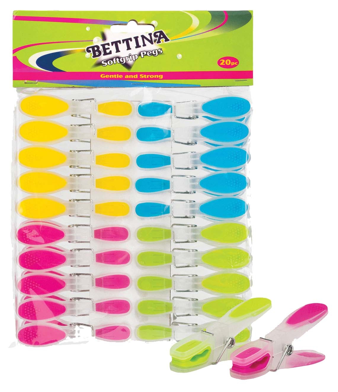 CLOTHES PEGS, SOFTGRIP 20`s H/pk B434 [Splittable]