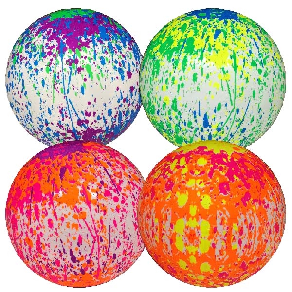 PAINT EFFECT DECORATED BALL 9in. 4 Asst.Cols [Splittable]