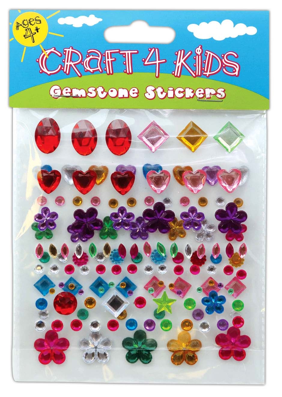 CRAFT 4 KIDS,Acrylic Gems Hearts/Flowers H/pk [Splittable]