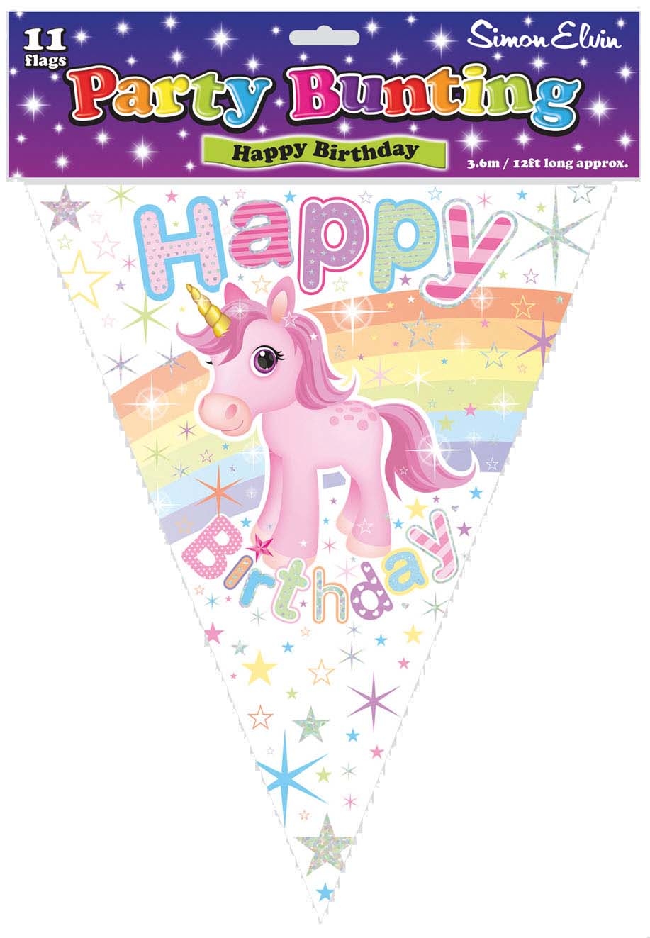 BUNTING,Happy Birthday Unicorns [Packs Only]