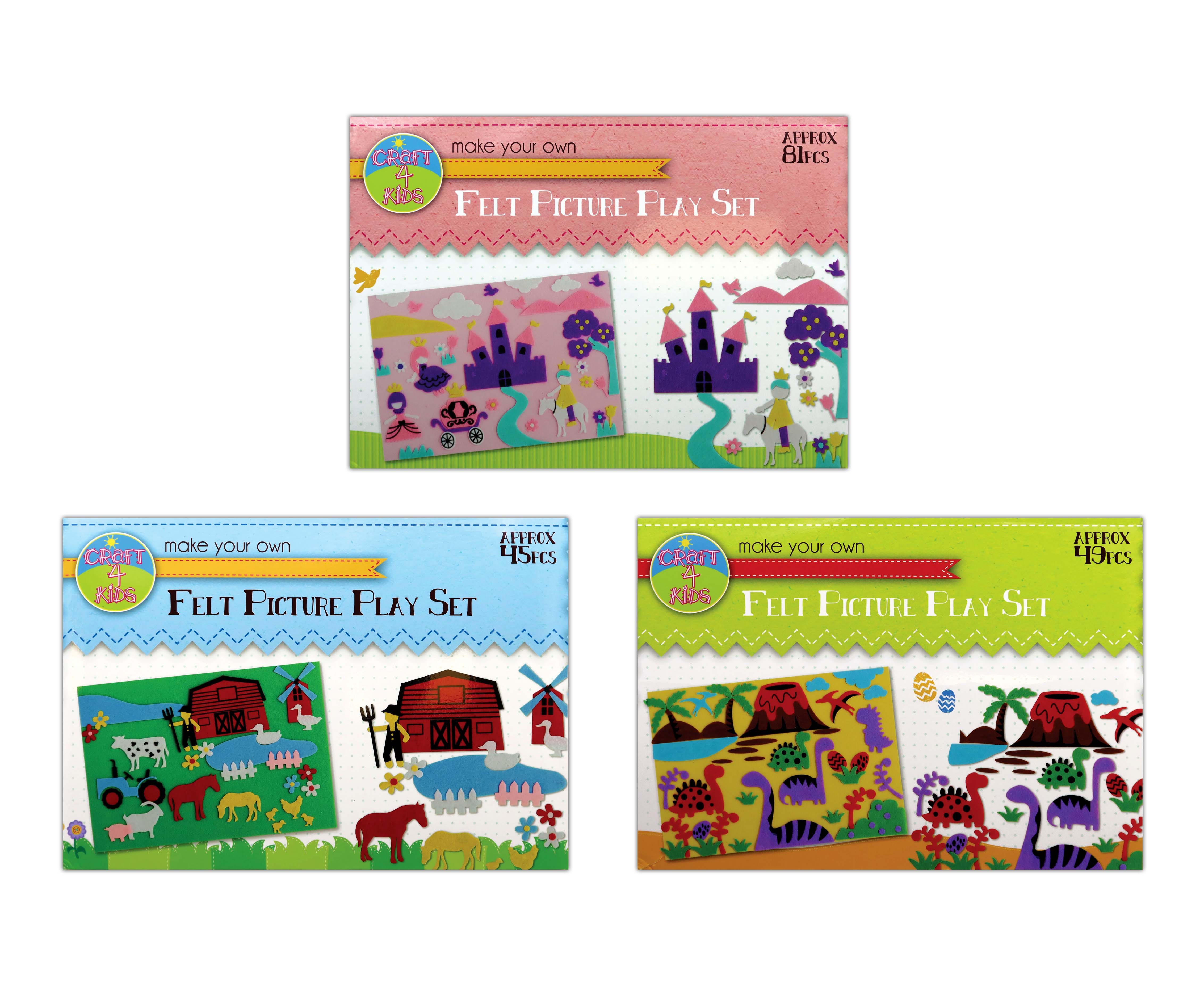 CRAFT 4 KIDS,Felt Picture Play Set 3 Asst. H/pk [Splittable]