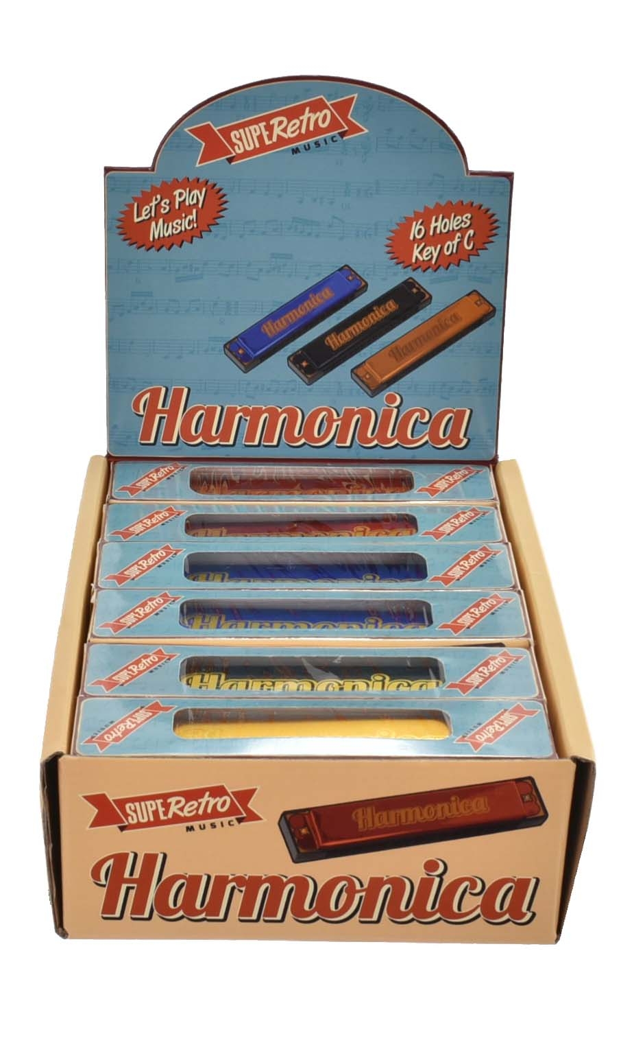 HARMONICA SUPERETRO Asst Col, Bxd. CDU [Splittable]