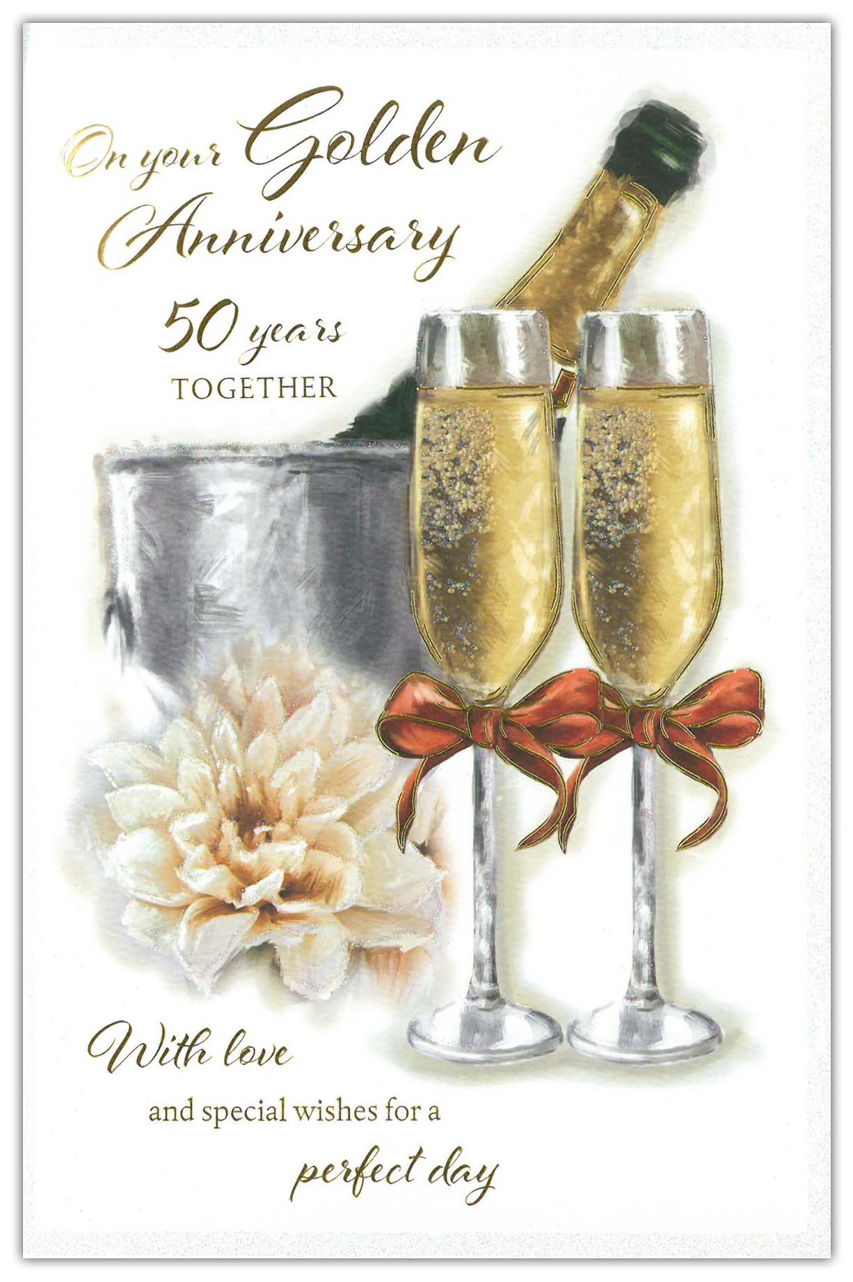 ANNIVERSARY CARDS,Your Golden 6`s Golden Bubbly(Was 1.30)