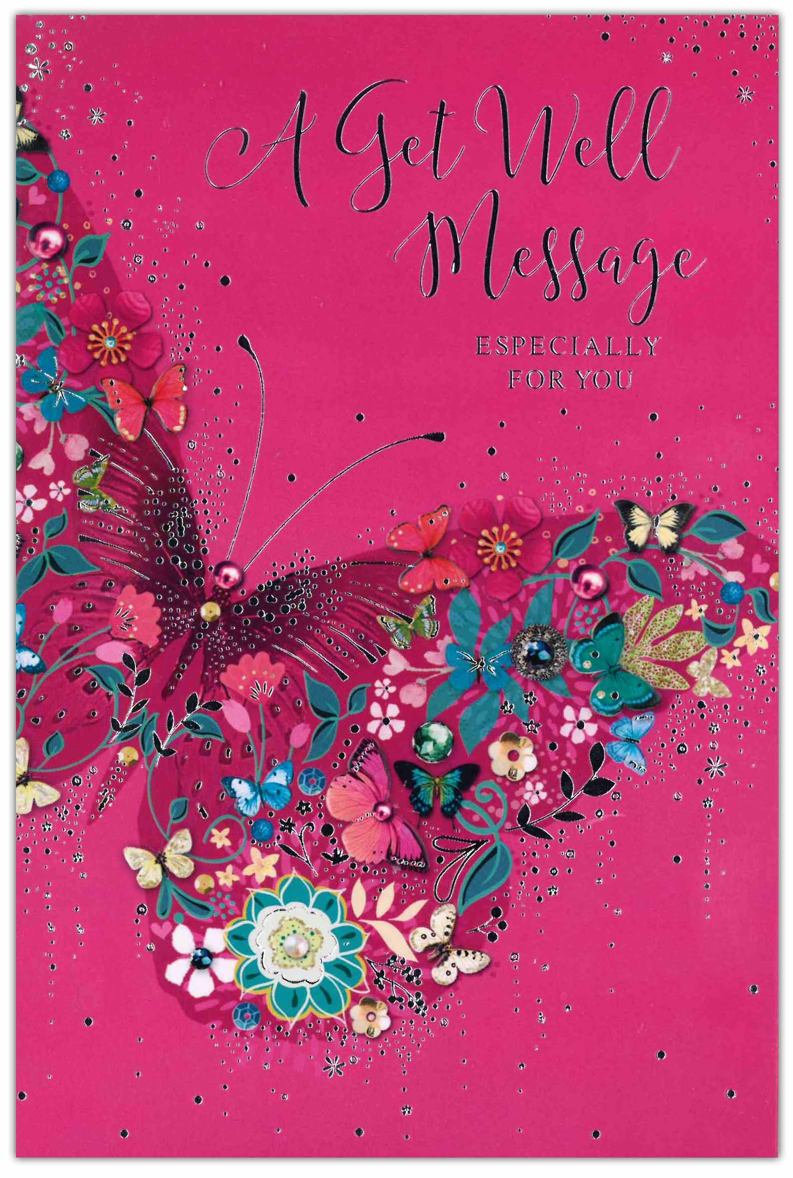 GET WELL CARDS,6`s Pink Butterfly (Was ú0.89)