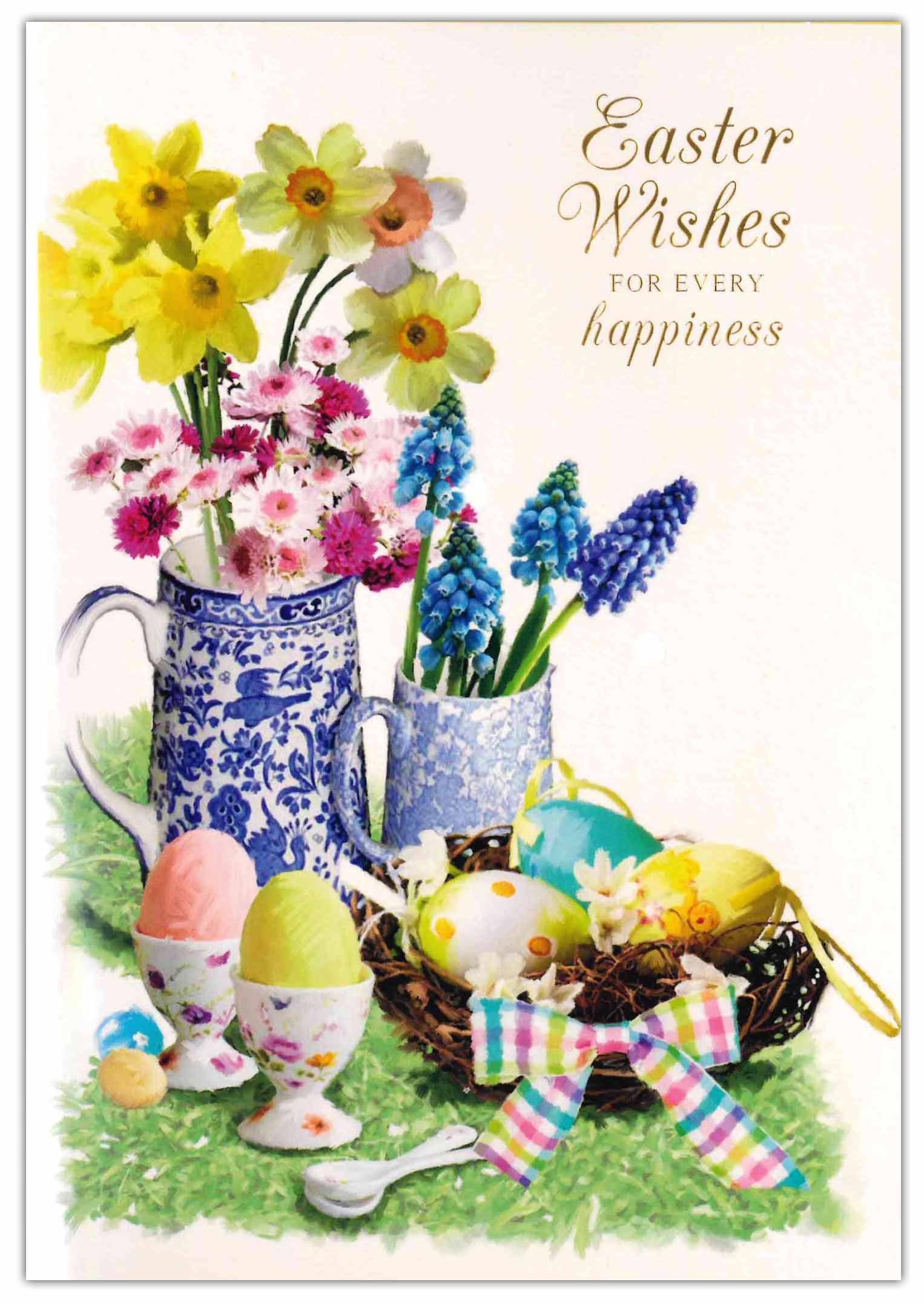 EASTER CARDS,Open 6`s Floral Vases & Eggs