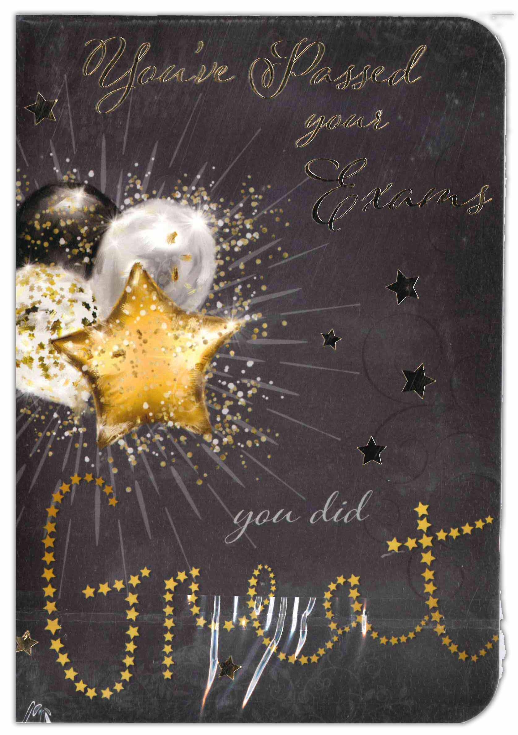 PASSED EXAM CARDS,6`s Balloons & Stars (Was 1.15)