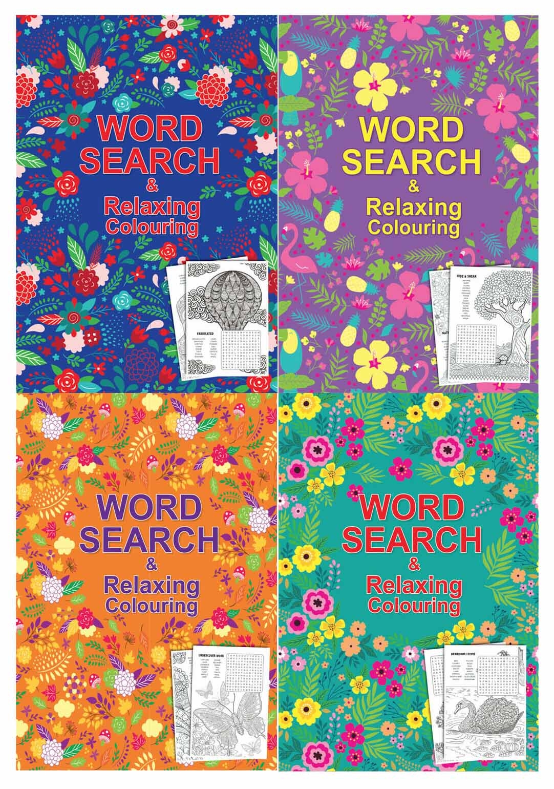 ACTIVITY BOOK,Word Search & relaxing Colouring A5 4 Asst. [Packs Only]