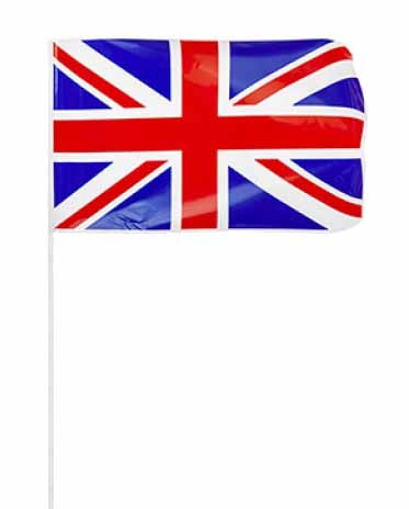 UNION JACK FLAG, HAND WAVING. 4`s 12x8in H/pk [Splittable]