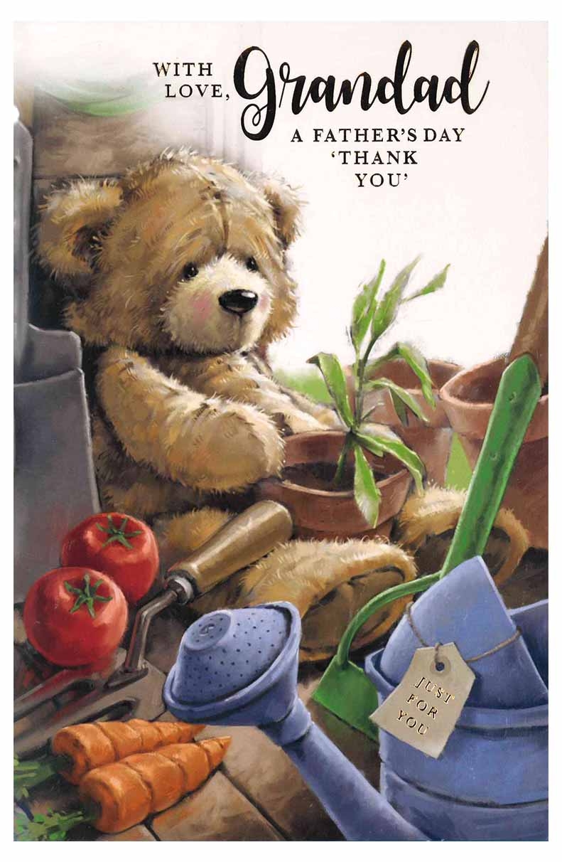 FATHER`S DAY CARDS,Grandad 6`s Bear in Garden Shed(Was ú0.87)