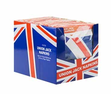 NAPKINS UNION JACK FLAG Design 33cm 3ply 20`s CDU [Splittable]