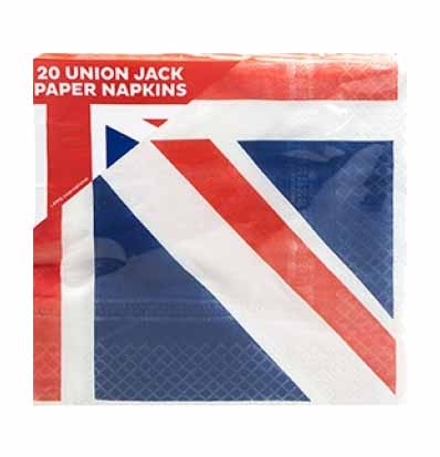 NAPKINS UNION JACK FLAG Design 33cm 3ply 20`s CDU [Splittable]