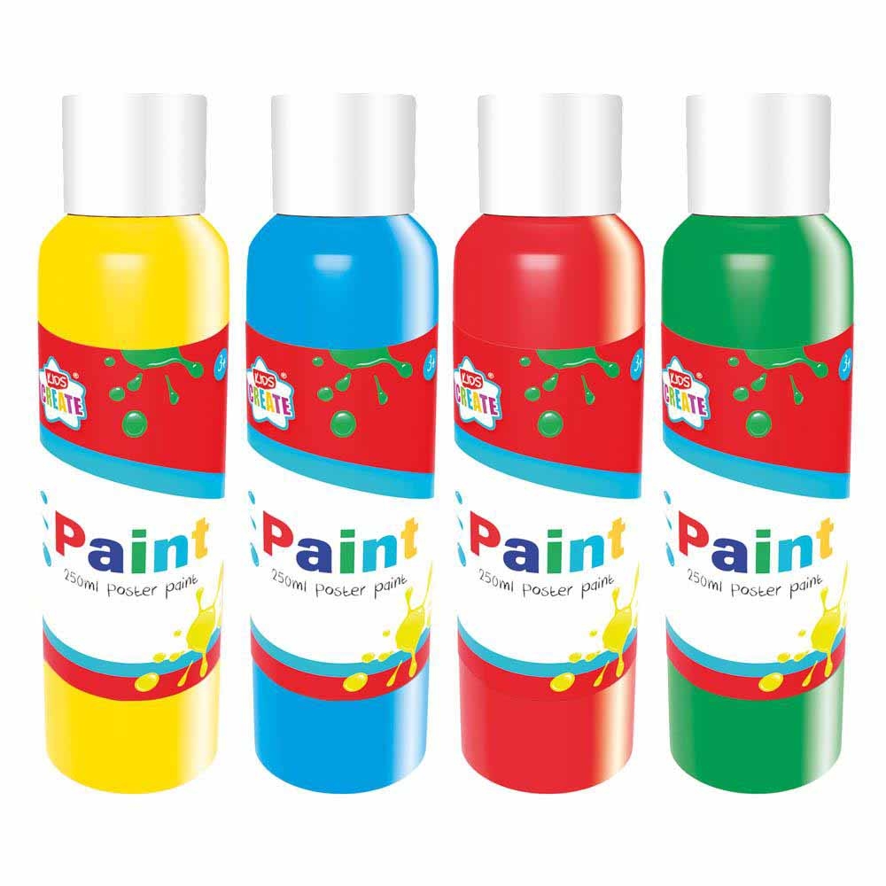 PAINT,Ready Mix 4 Assorted Colours 250ml CDU [Packs Only]