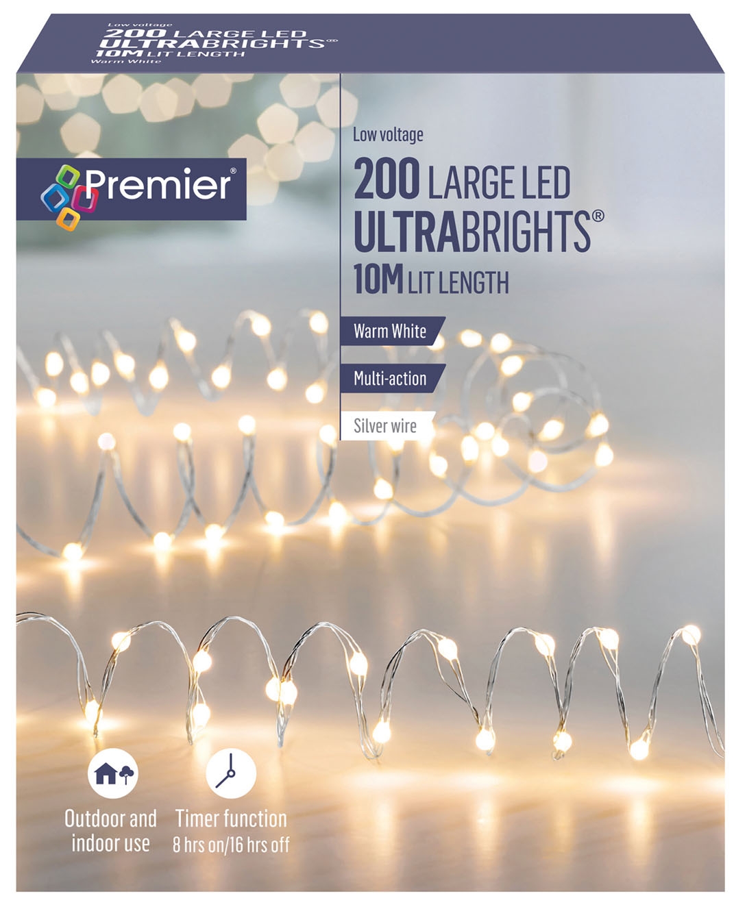 LIGHTS,LED Timer Ultrabright Warm White 200`s (Was 19.99)