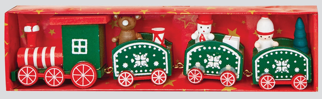 ORNAMENT,Wooden Train in ACETATE BOX [Packs Only]