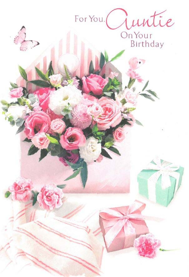 BIRTHDAY CARDS,Auntie 6`s Floral