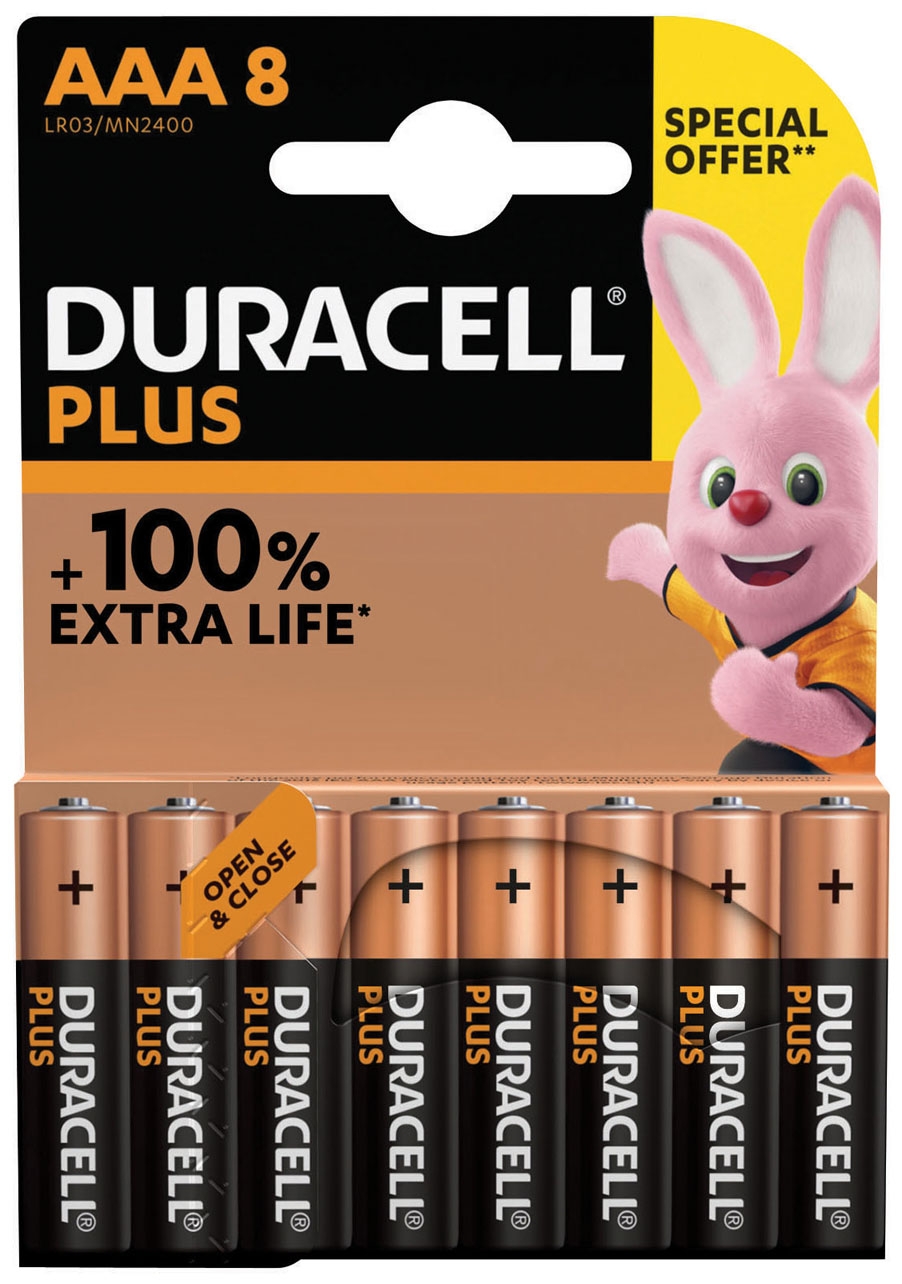 DURACELL Plus Batteries AAA 8`s I/cd [Packs Only]