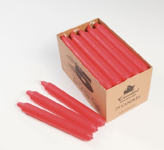CANDLES, Red, Household 19cm 6-7 Hour Burn Time [Packs Only]