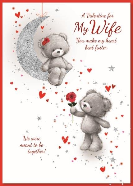 VALENTINE`S CARDS,Wife 6`s Teddies, Rose & Hearts